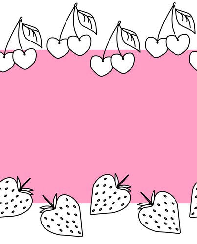 Cherry Berry Valentine Border Vector Image