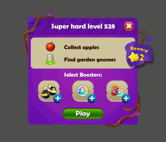 Complete set of level button game ui pop-up icon vector image