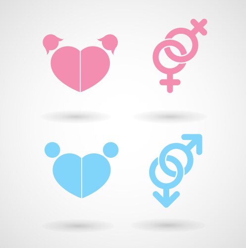 Gay and lesbian symbol icons vector image