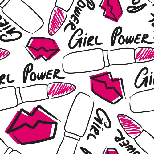 Girl Power Seamless Pattern Vector Image