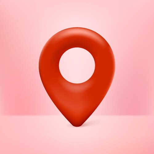 Realistic 3d map pin pointer icon red with pink vector image
