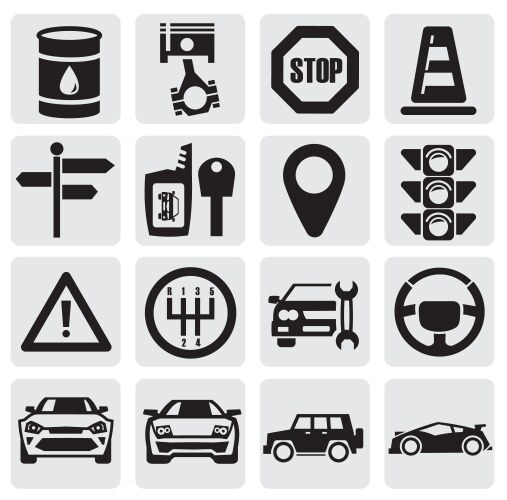 Autotable Icon Dashboard and auto icons Royalty Free Vector Image