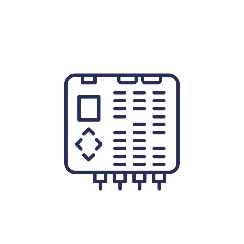 Plc line icon programmable logic controller vector image