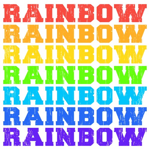 Rainbow Color Words Grunge Vector Image