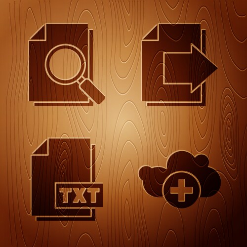 Set add cloud document with search txt file vector image