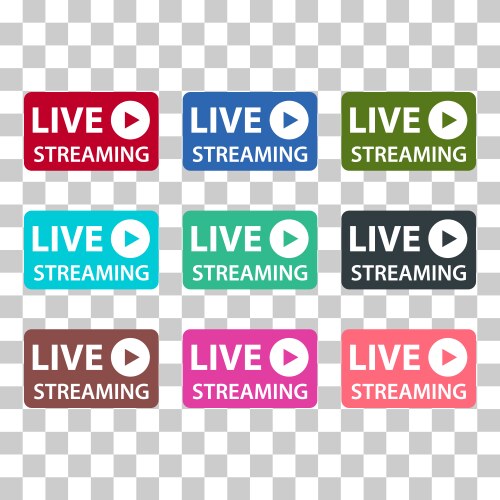 Set of live streaming icon stream button design vector image