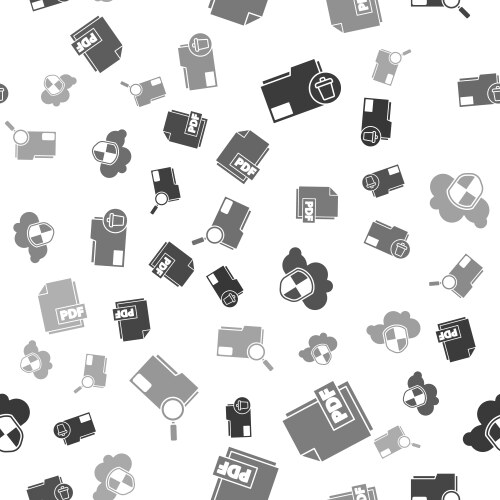 Set delete folder pdf file document cloud vector image