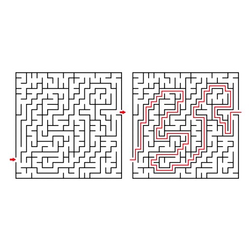 Maze Labyrinth Worksheet for Kids Royalty Free Vector Image