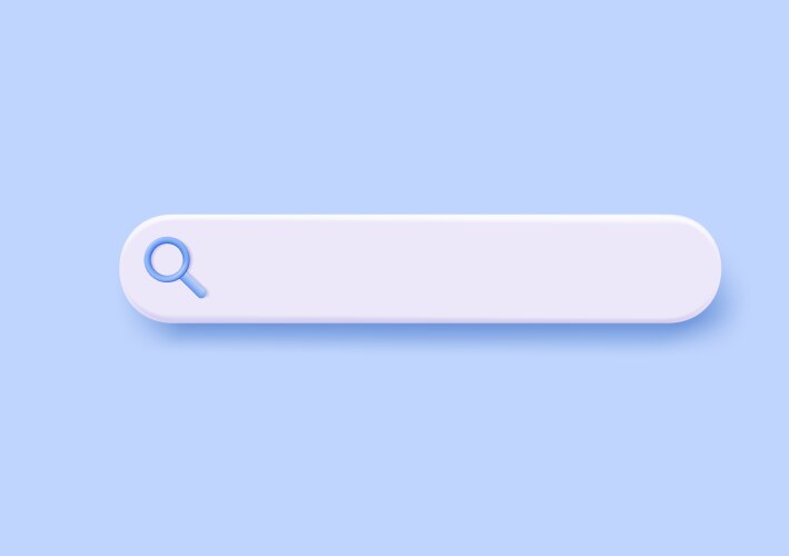 3d search bar template for website Royalty Free Vector Image
