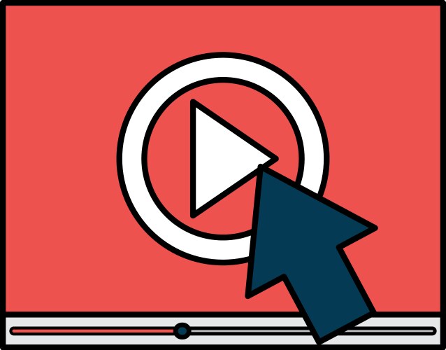 Media player interface with cursor vector image