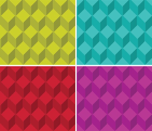 Pixelated cubic seamless background pattern vector image