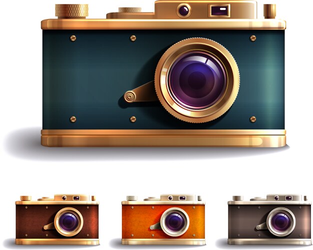 Vintage Camera Collection Vector Image