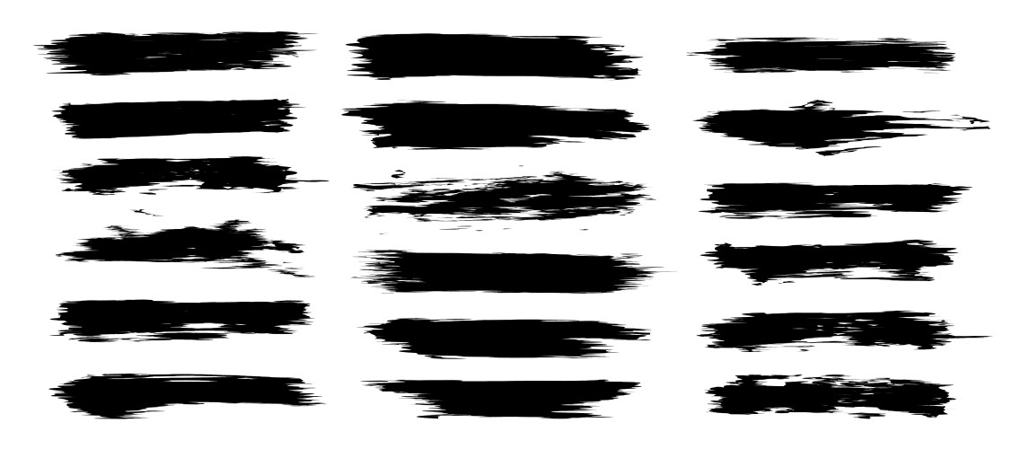 Paint brush marker highlighter strokes Royalty Free Vector
