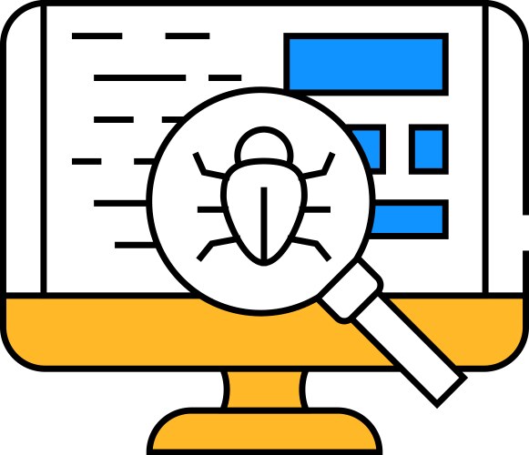 Debugging code software icon color vector image