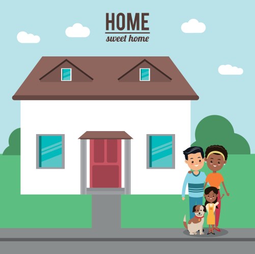 Family Home Icon Set Vector Image