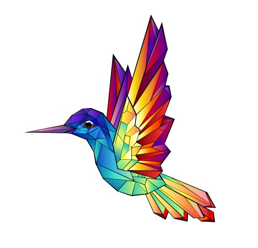 Infinity symbol with glowing hummingbird Vector Image