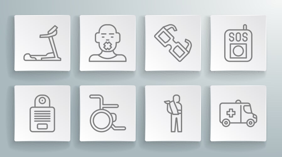 Set line intercom head of deaf and dumb vector image
