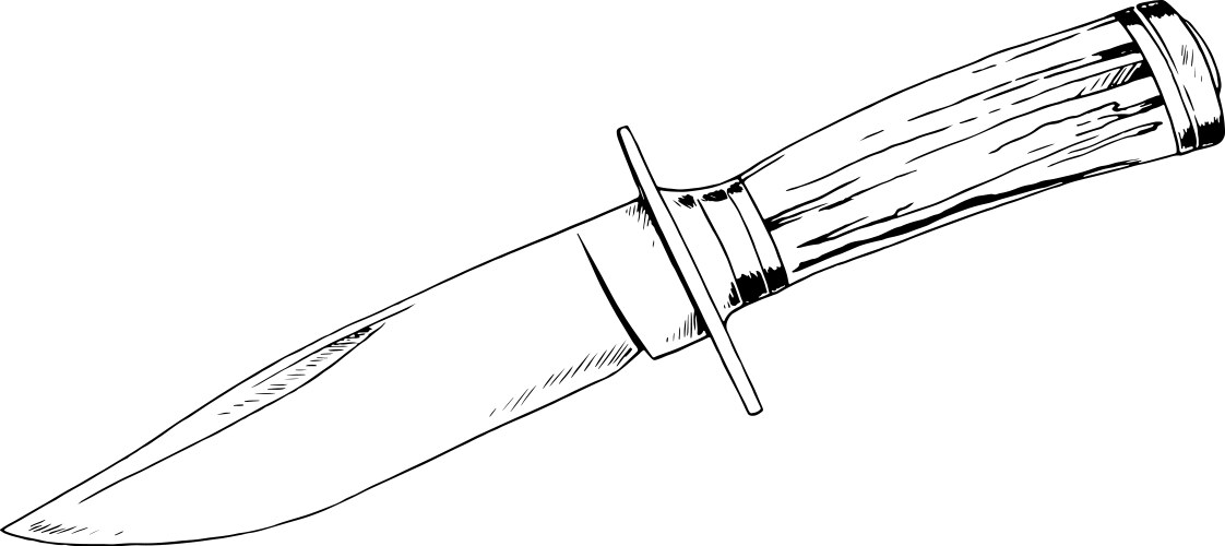 A large hunting knife with handle Vector Image