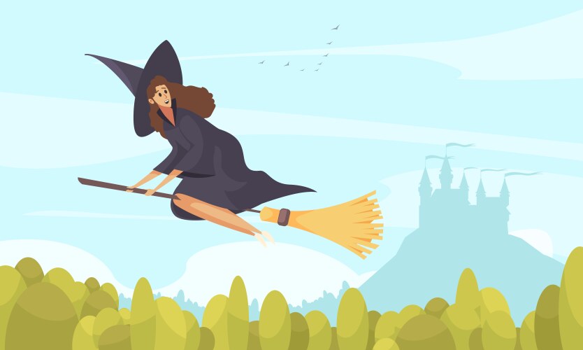 fairy tale witch background vector