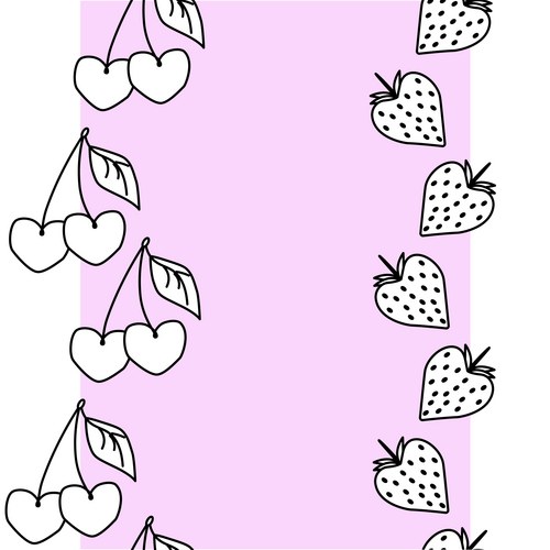 Valentine's Day Cherry Berry Frame Vector Image