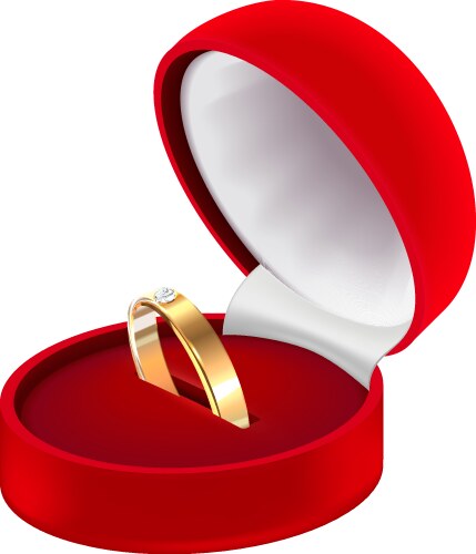 Wedding ring realistic composition vector image