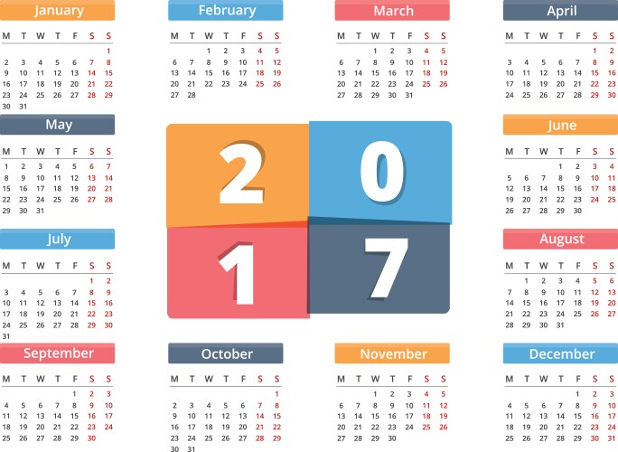 Calendar icon set flat design Royalty Free Vector Image