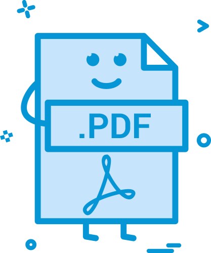 Computer pdf file format type icon design vector image