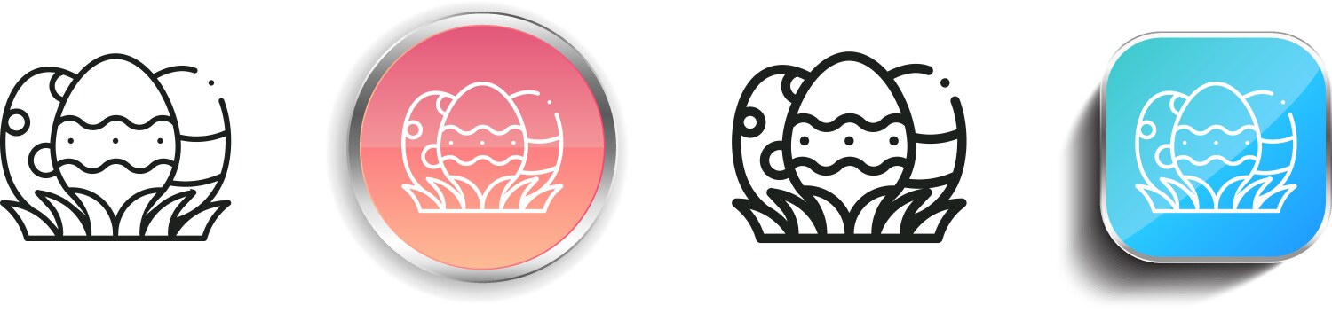 Easter icon thin linear regular and button style vector image