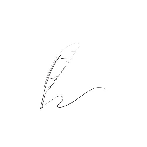 Feather quill pen Royalty Free Vector Image - VectorStock