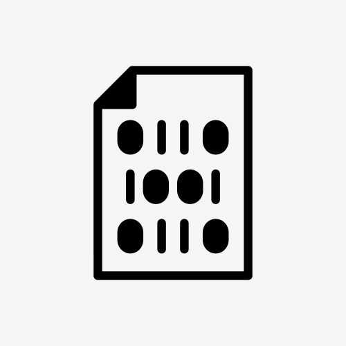 Icon paper file document with binary code vector image