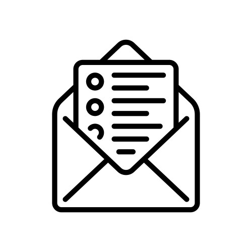 Line icon design of read or open email with list vector image