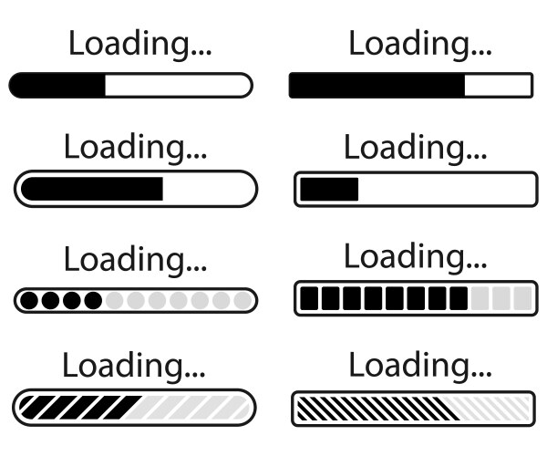 Set of loading icons load indicator sign waiting vector image