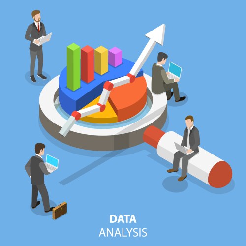 Isometric businessman falling into the hole Vector Image