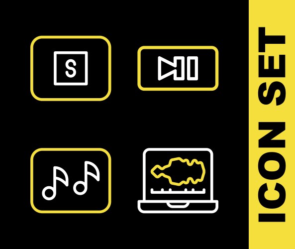 Set line pause button sound or audio recorder vector image