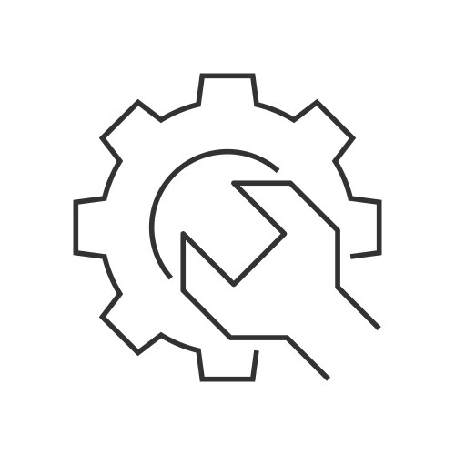 wrench gear outline icon vector image