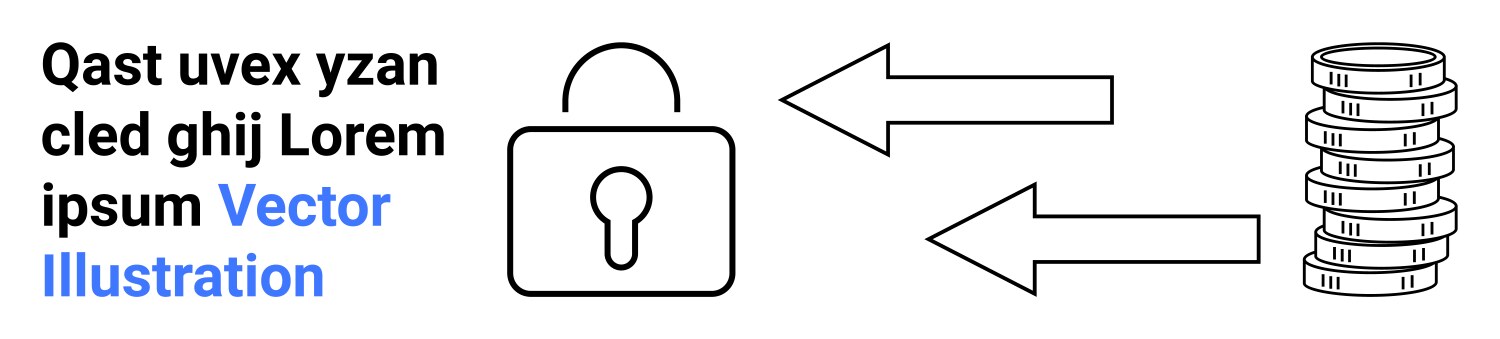 Secure data transfer process with padlock vector image