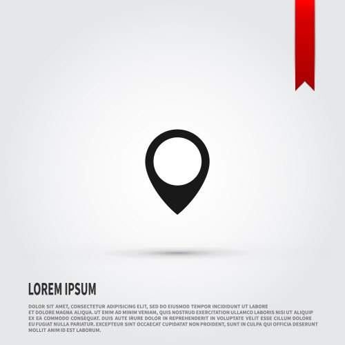 Map pointer icon flat design style template vector image