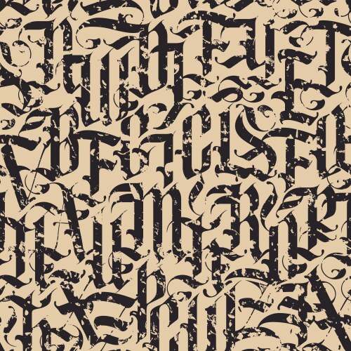 Seamless pattern of capital gothic letters Vector Image