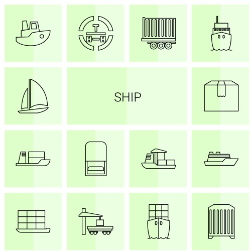 13 ship icons Royalty Free Vector Image - VectorStock