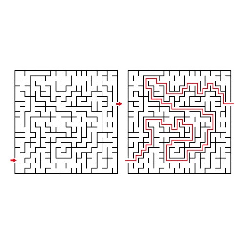 Maze Labyrinth Worksheet for Kids – Royalty-Free Vector | VectorStock