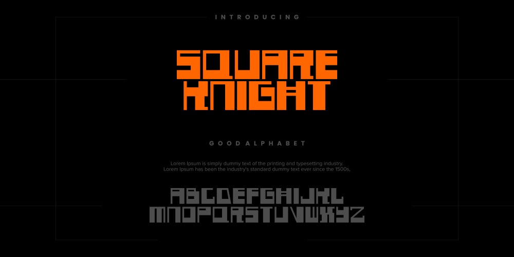 Knightly Font - Abstract Square vector image