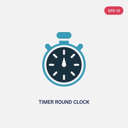 Two color timer round clock icon from tools vector image