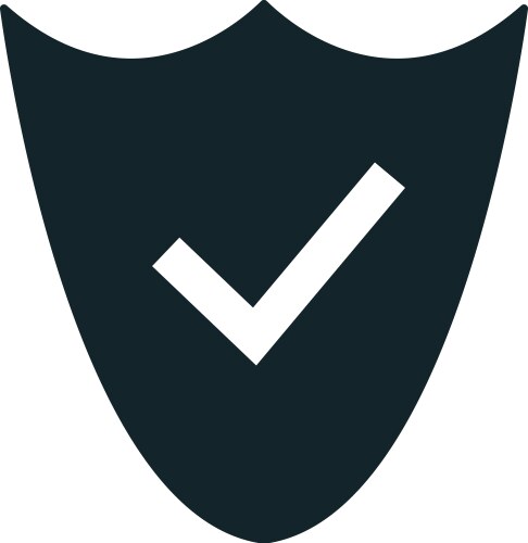 Security shield displaying a check mark symbol vector image