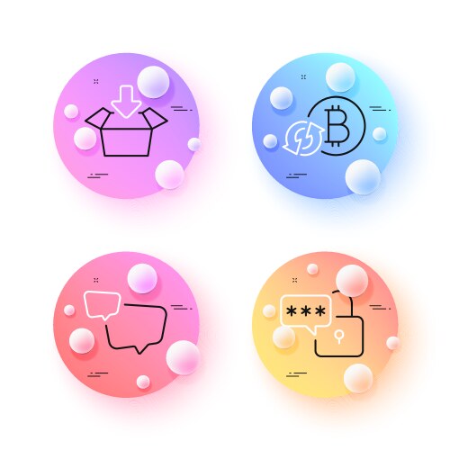 Speech bubble get box and refresh bitcoin minimal vector image