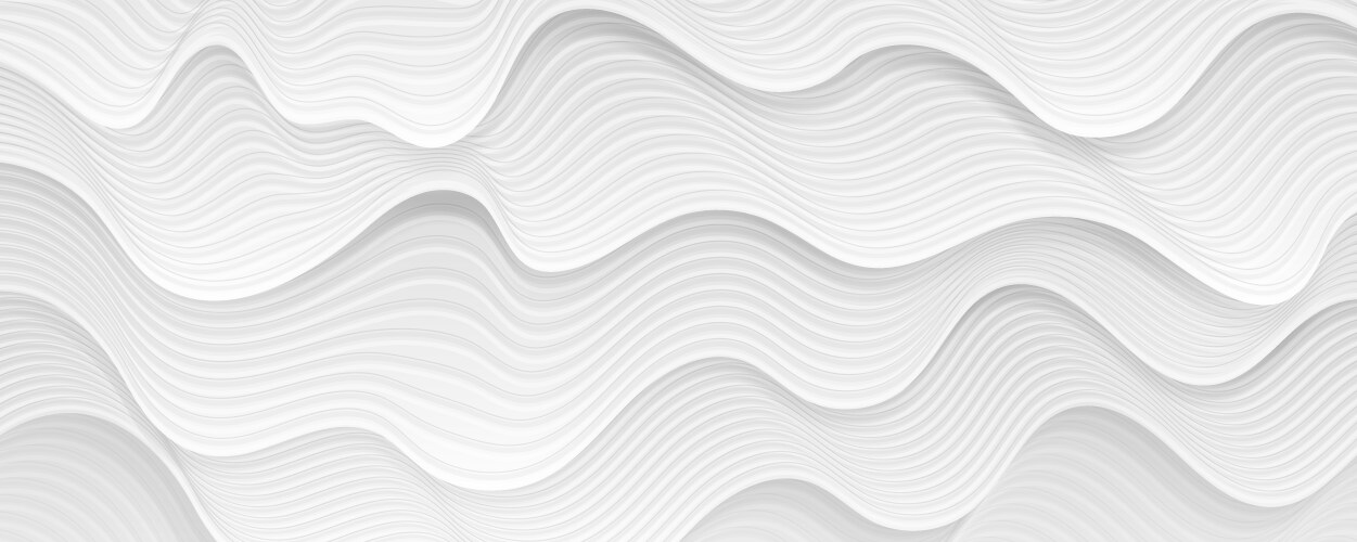 white abstract wavy background with overlap layer vector image