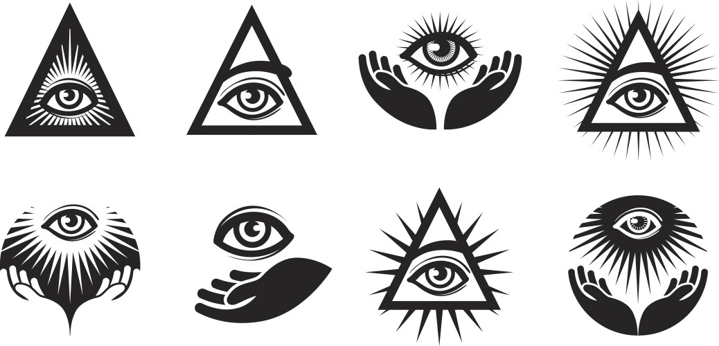 All Seeing Eye Symbol Icons Vector Image