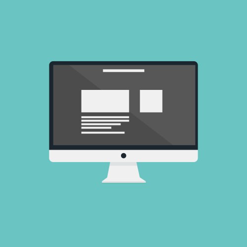 Flat computer design with graph information vector image
