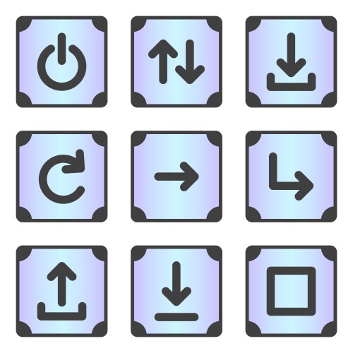 A set of 9 icons for the device menu in frame vektorbild