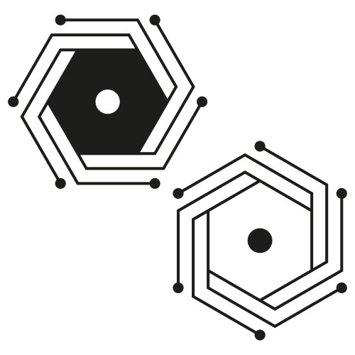Abstract hexagonal circuit geometric tech symbol vector image
