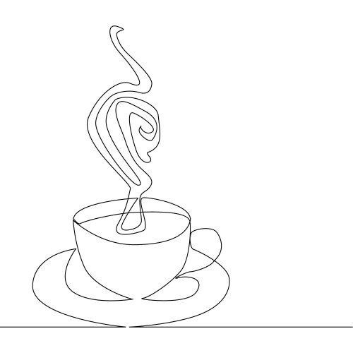Continuous Line Coffee Cup Vector Image